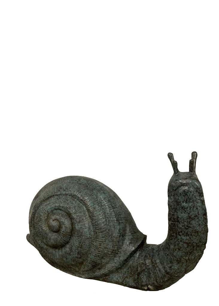 Bronzener Schneckenbrunnen Länge 73 cm - Eleganter Gartenbrunnen
