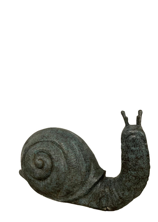Bronzener Schneckenbrunnen Länge 73 cm - Eleganter Gartenbrunnen