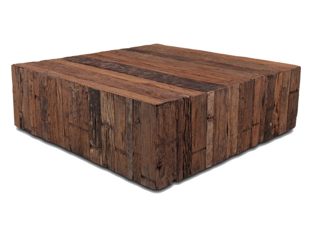 Couchtisch Altholz quadratisch 100 x 100 cm