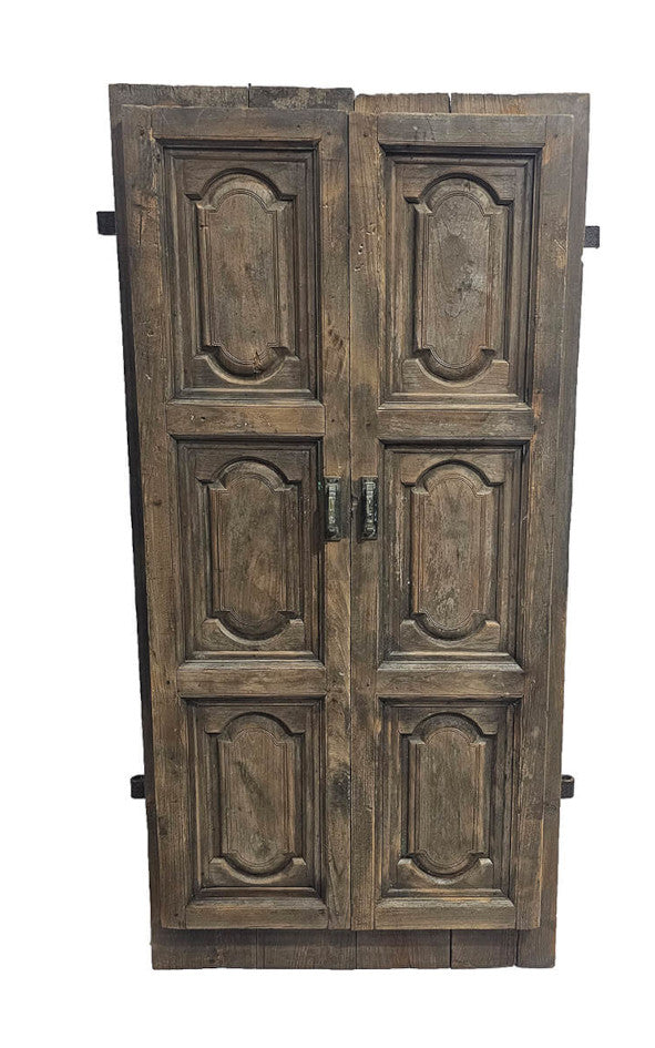 Alte Tür 198 cm Natur – antikes Unikat mit Schnitzereien