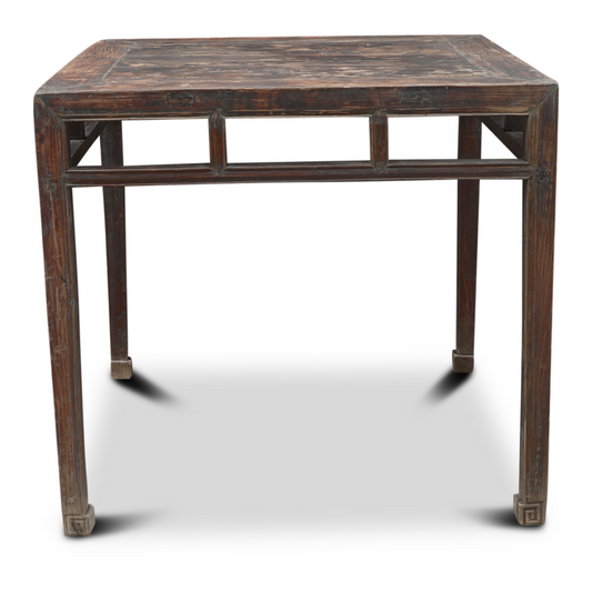 Alter Esstisch TINE Holz shabby schwarz quadratisch 90 x 90 cm EINZELSTÜCK