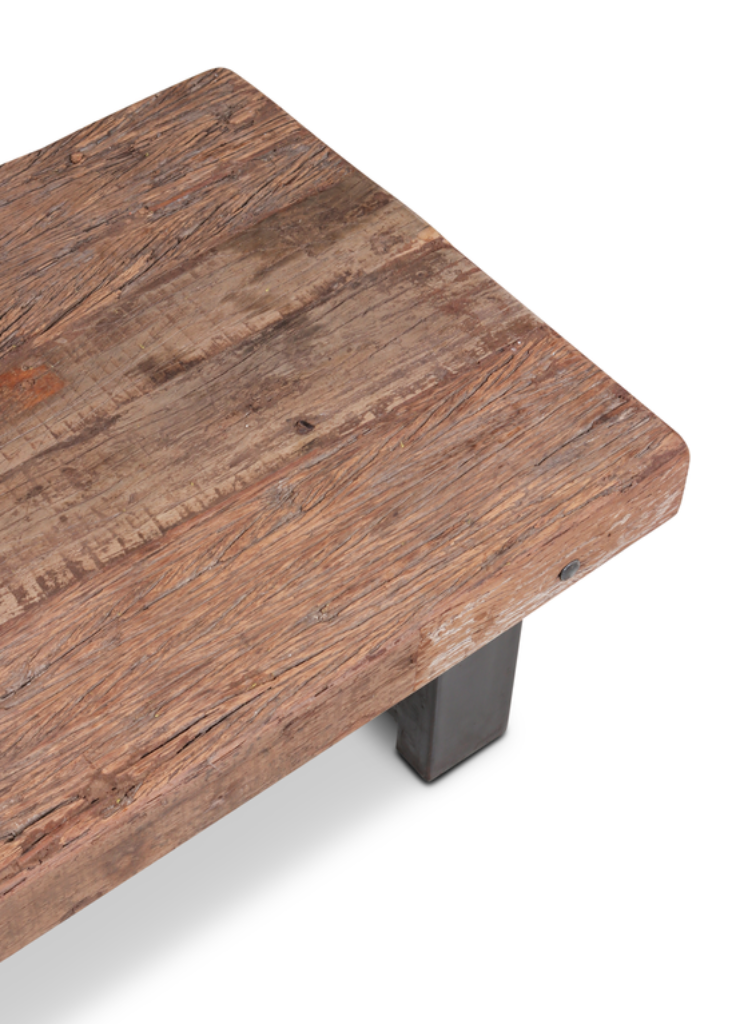 Couchtisch aus recyceltem Holz 120x60 cm – Industrial Style