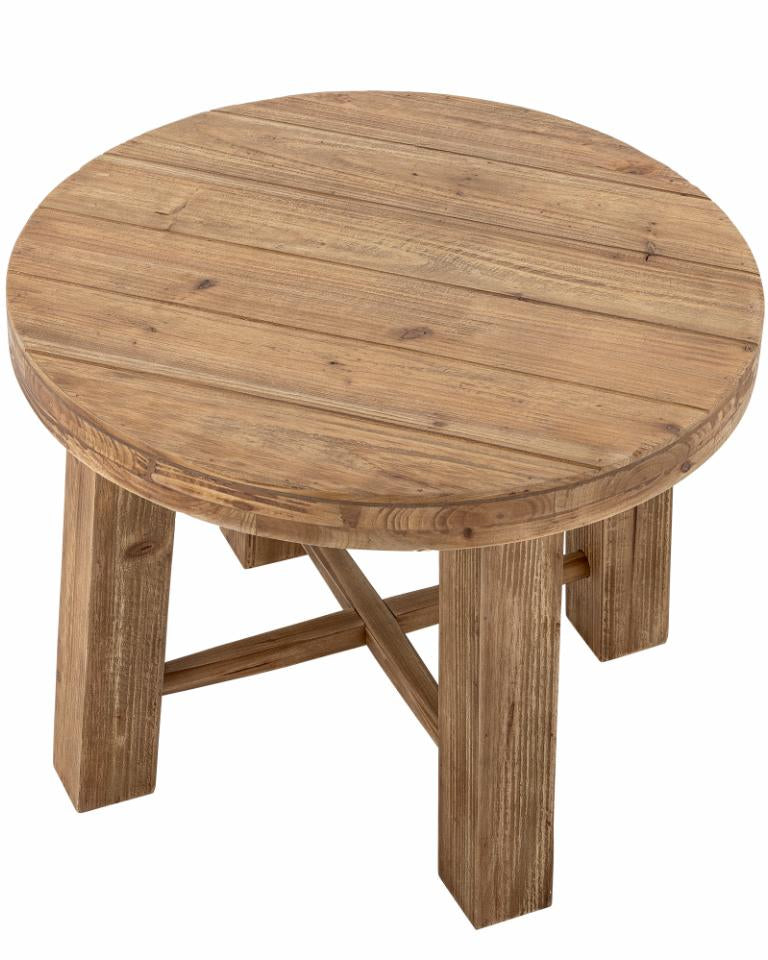 Couchtisch rund D 60 cm - Kiefer & MDF, im Altholz Look