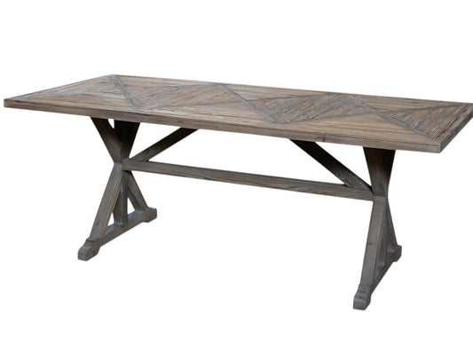 Altholz Esstisch rechteckig L200/B90 cm - Recyclingholz Esstisch natur