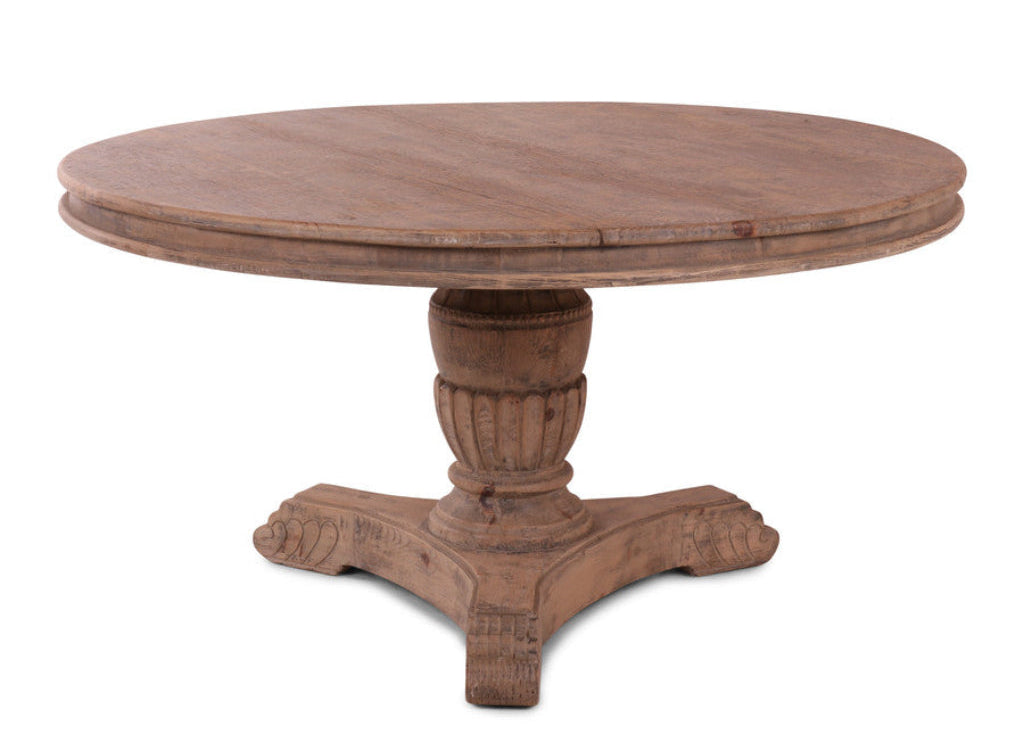 Esstisch rund 160 cm altes Holz mit Säulenfuß, Landhaustisch