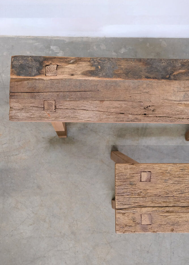 Altholz Hocker vintage, kleine Sitzbank altes Holz