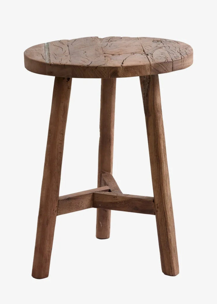 Altholz Hocker aus recyceltem Holz vintage