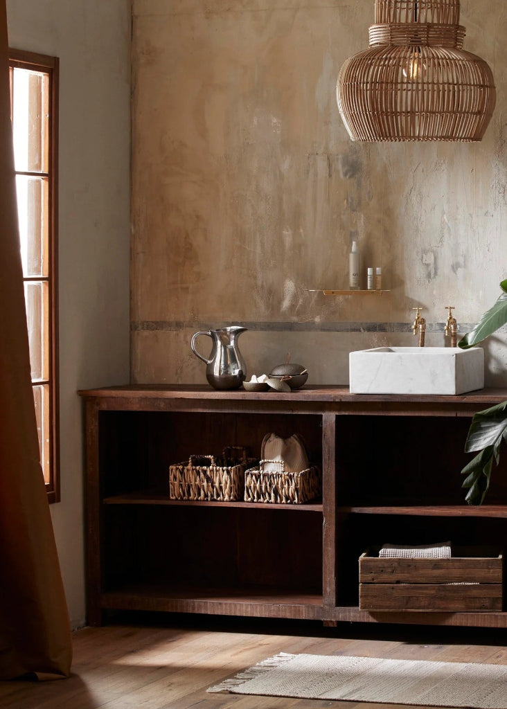 Offene Kommode altes natur Holz B 200 cm