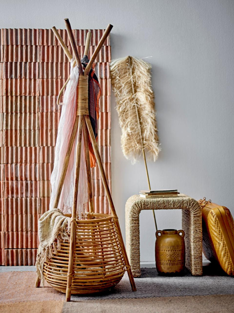 Beistelltisch oder Hocker natur Rattan-Wasserhyazinthe