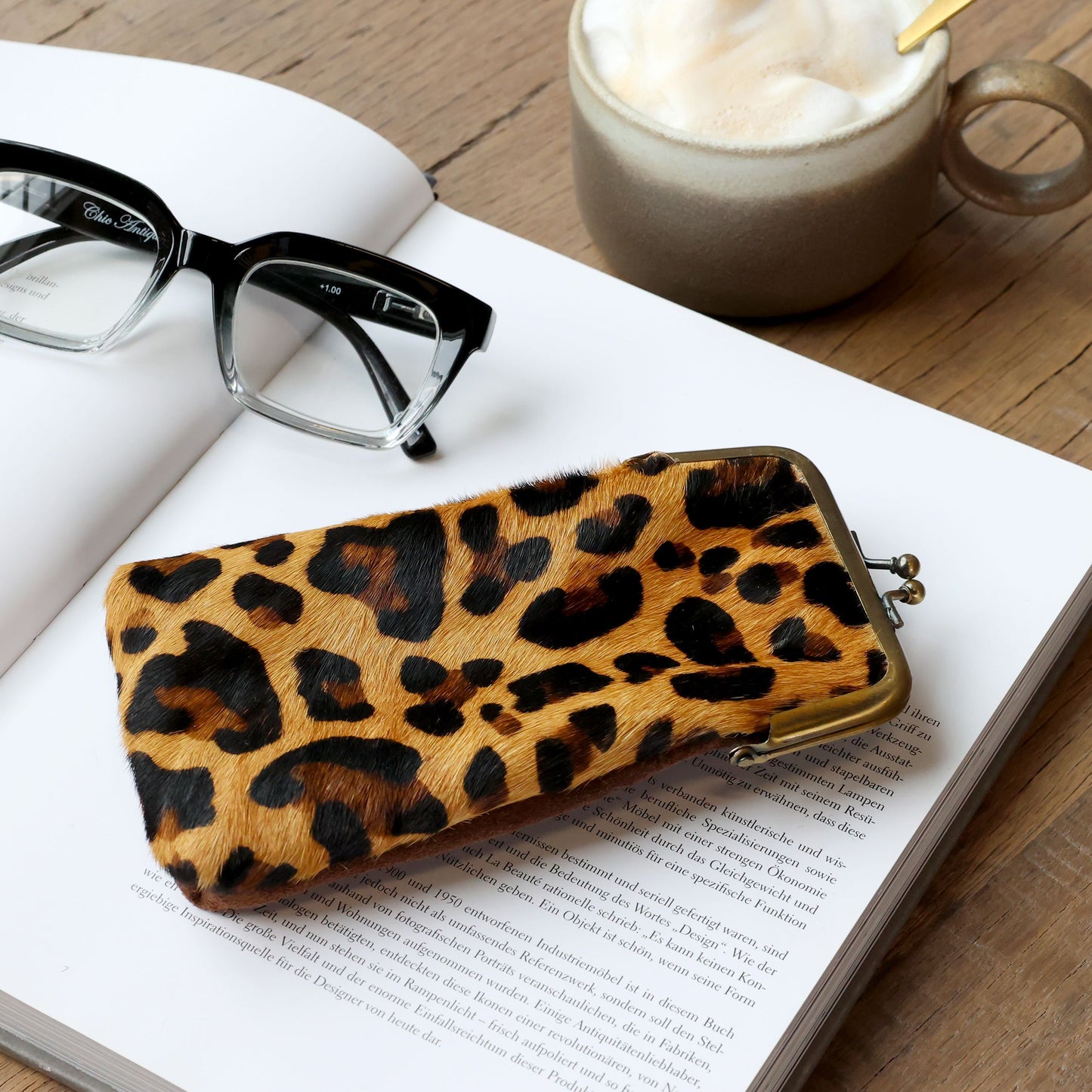 Mode - Brillen Etui Leopard Fellmuster Print