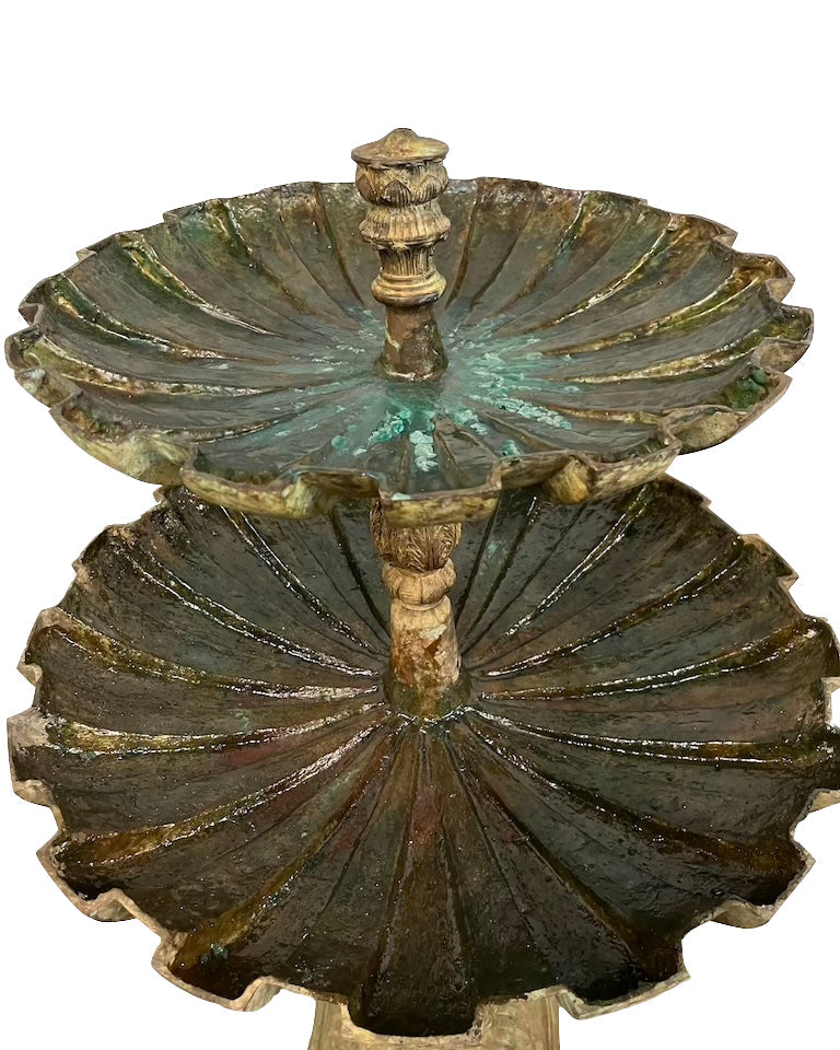 Gartenbrunnen, Bronze Brunnen, Wasserspiel, 2 Stufen