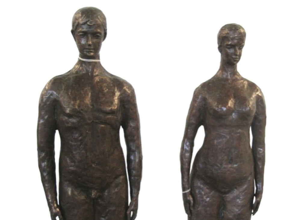 Modernes Bronze Statuen-Paar Mann und Frau - 103 cm moderne Skulptur