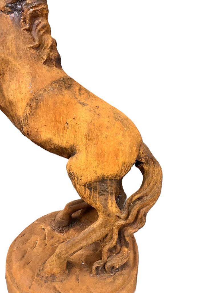 Gusseisen Gartenskulptur "aufbäumendes Pferd" antik rostige Gartenfigur
