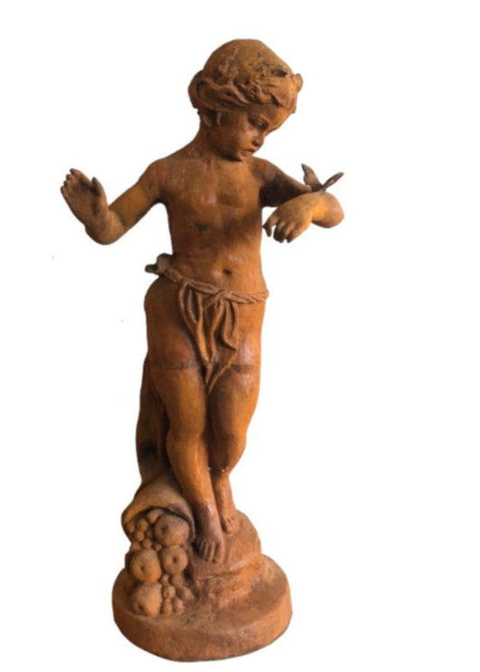 Gartenskulptur "Junge mit Schmetterling"