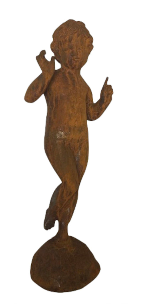 Gartenskulptur "Junge aus Gusseisen" Landhausstil