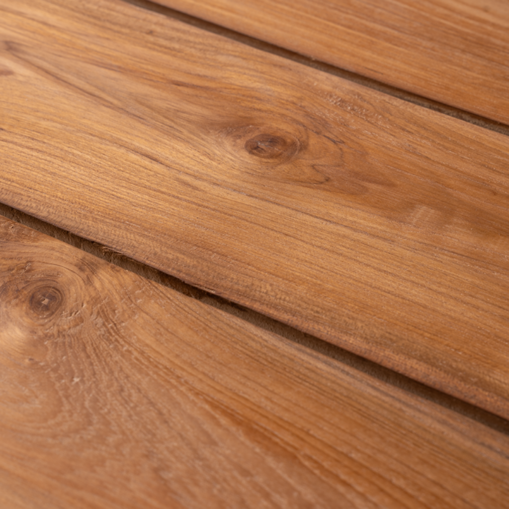 Moderner Gartentisch aus Massivholz 200x100 cm auf Terrasse – hochwertiger Outdoor-Esstisch