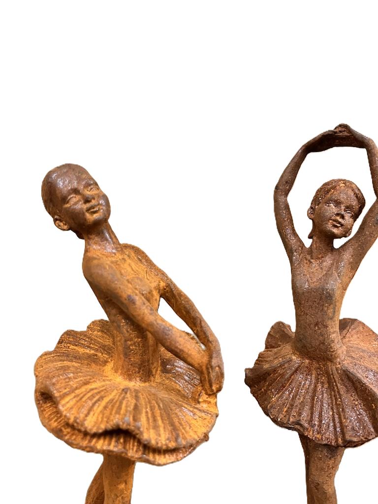 Antik rostig "Ballerina Paar" Gusseisen, romantische Skulptur