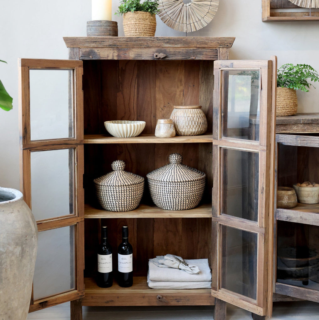 Kleine Altholz Vitrine