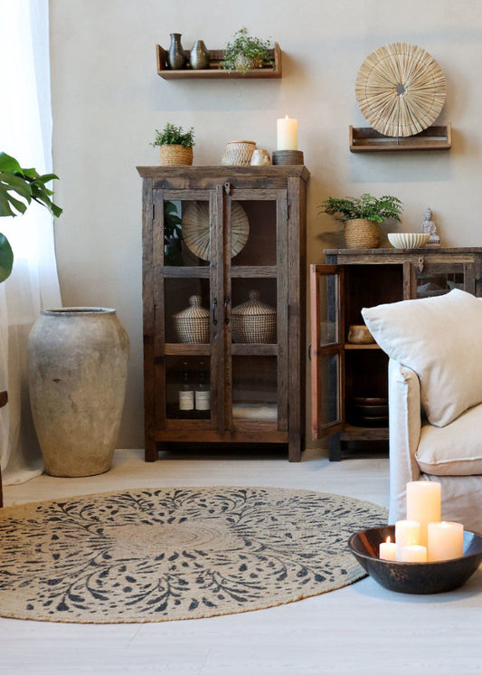 Kleine Vitrine Altholz im Landhausstil vintage Charme