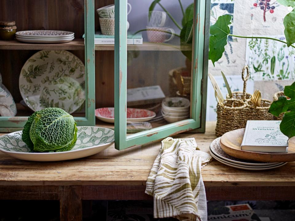 Vintage Wandvitrine in Grün, 122cm hoch