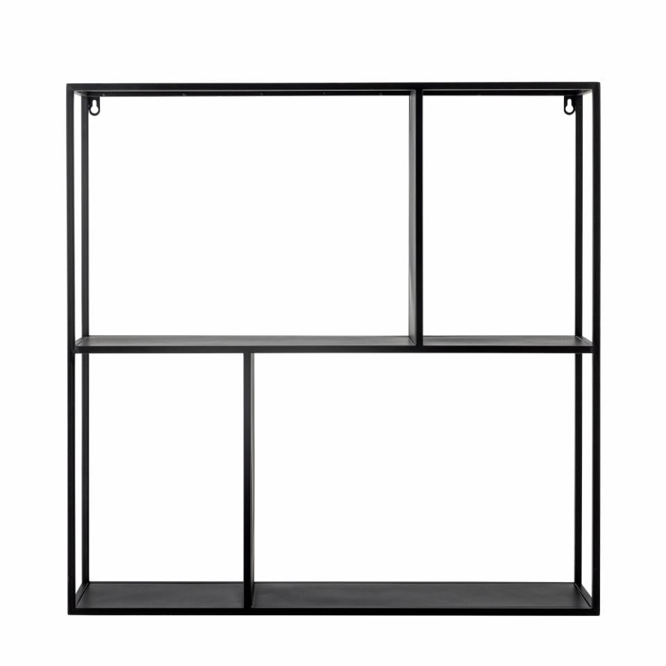 Wandregal METTE schwarz Metall 71 x 71 cm industrial