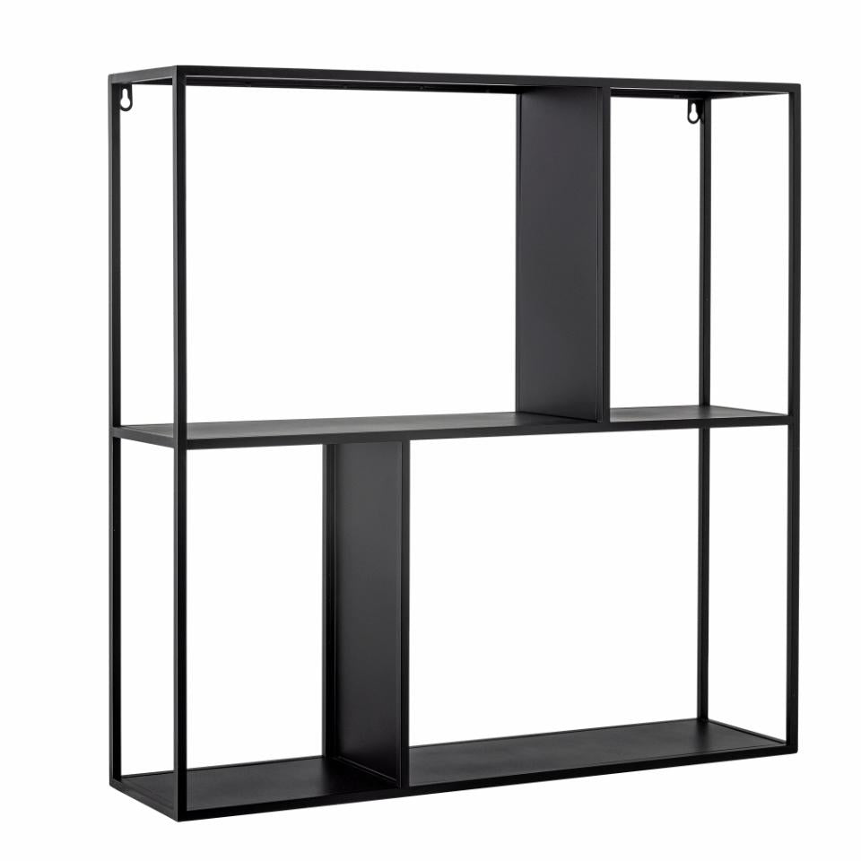 Wandregal METTE schwarz Metall 71 x 71 cm industrial