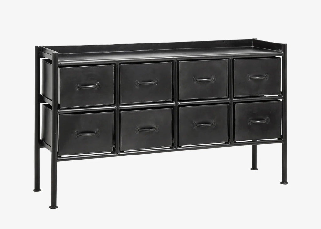 Metall Kommode mit 8 Schubladen industriell
