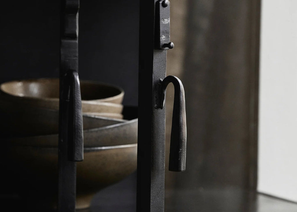 Metall Vitrine H 175 cm Industrial Eisen Griffe