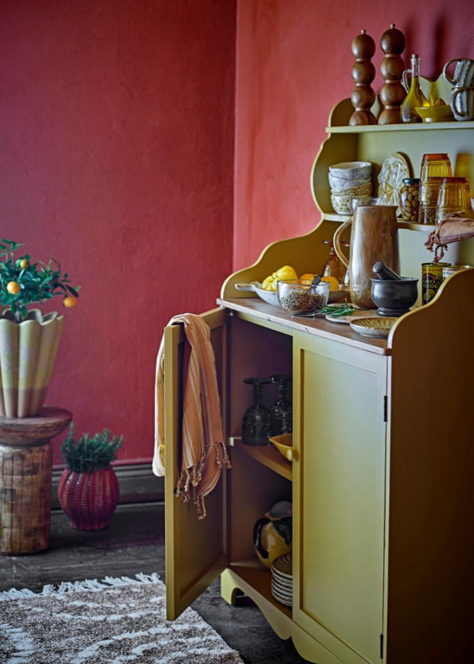 Landhaus Schrank gelb mit Aufsatz 134cm