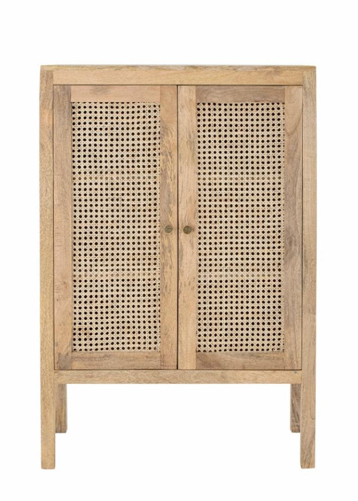 Landhaus Schrank Holz-Rattan H 105 cm natur Wiener Geflecht-Rattan
