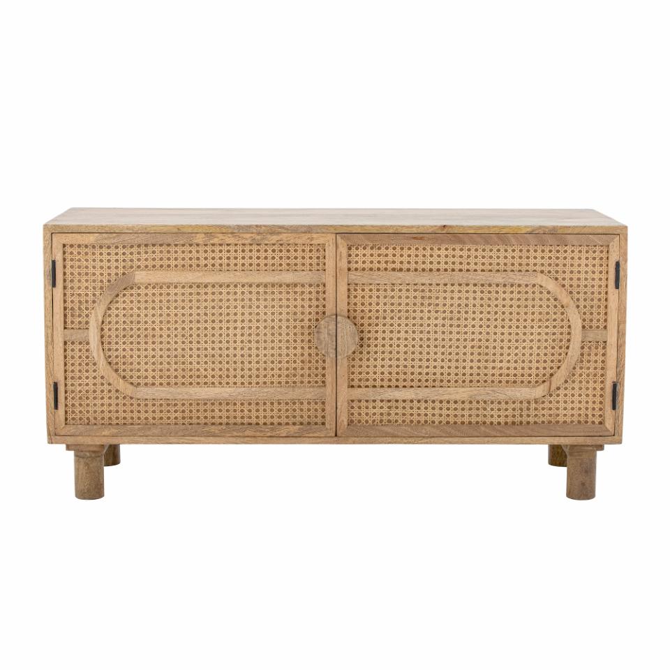 Sideboard RANI Länge 90 cm Natur - Anrichte mit Rattan Wiener Geflecht