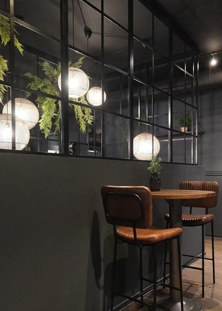 Industrial Trennwand - Raumteiler industrial mit 12 Glasfenstern