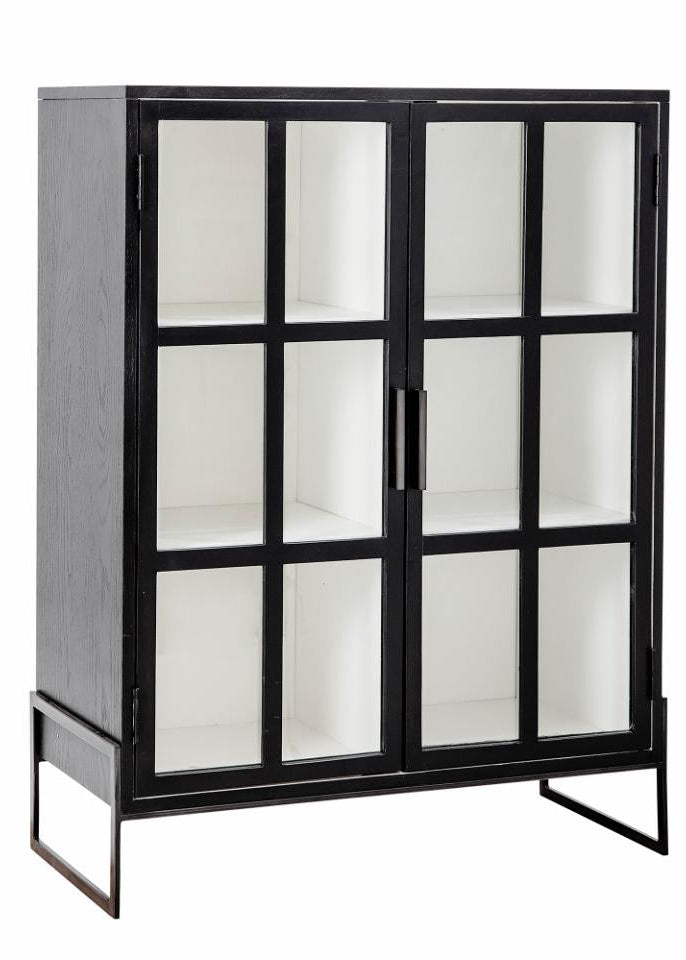 Vitrine H 120 cm Eiche schwarz-weiß modernes Design