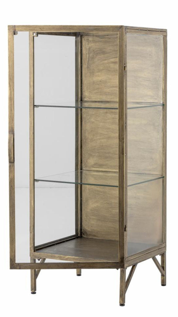 Vintage Vitrine antik Messing H 110 cm