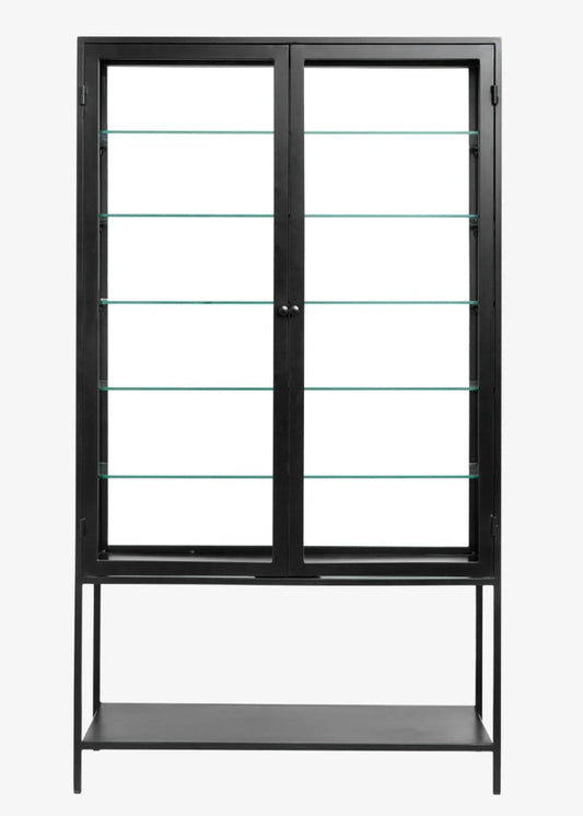 Hochbeinige Vitrine Metall minimalistisches Design