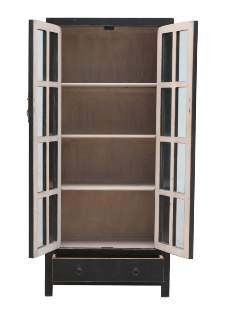 Vitrine Unikat schwarz vintage Landhausstil