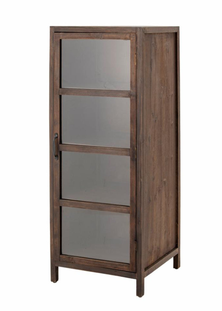 Landhaus Vitrinenschrank 1 Tür braunes vintage Holz