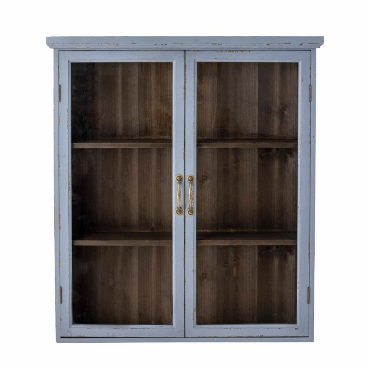 Wandvitrine vintage blau H 91 cm Landhaus