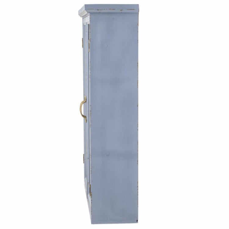 Wandvitrine vintage blau H 91 cm Landhaus