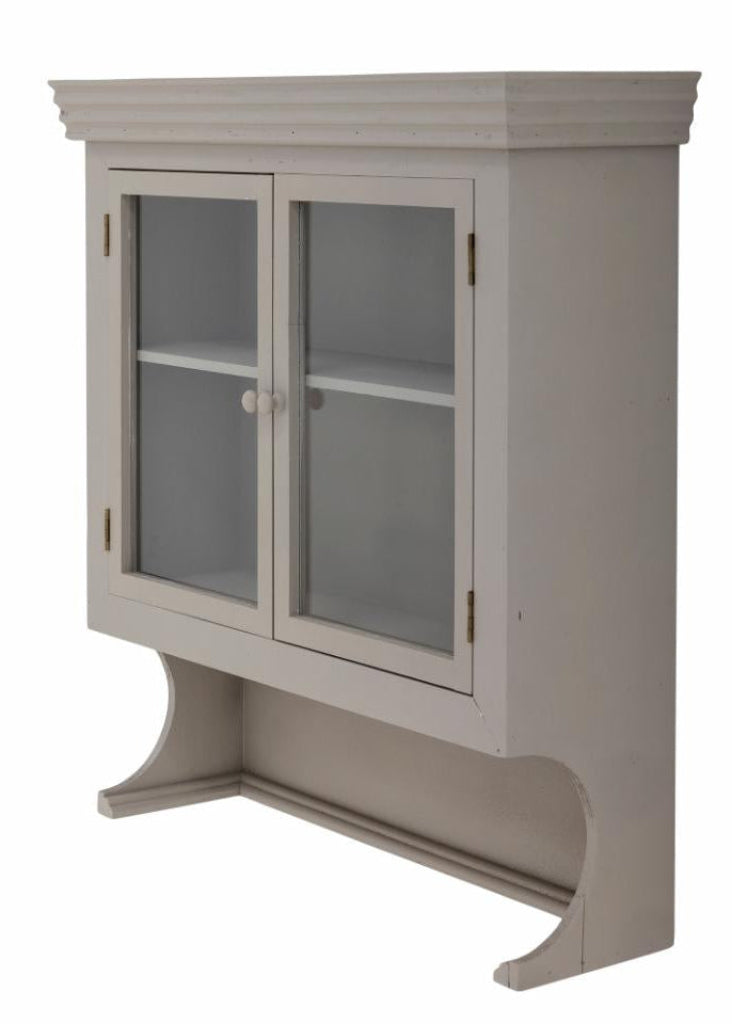 Wandvitrine H 70 cm grau Holz Landhausstil klassisch