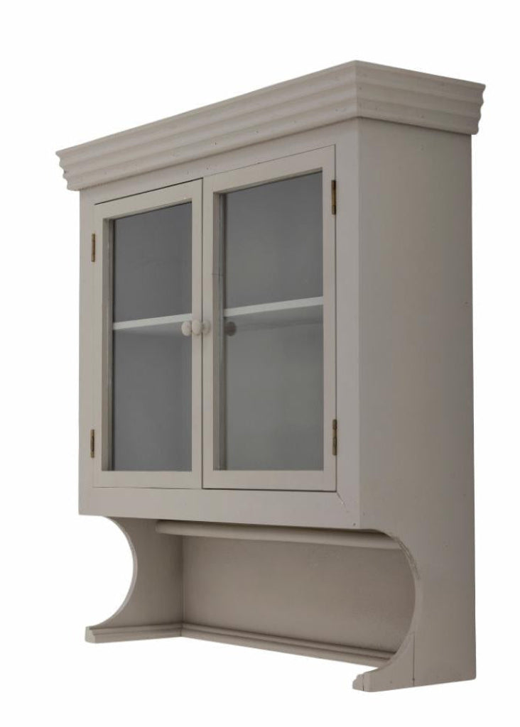 Wandvitrine H 70 cm grau Holz Landhausstil