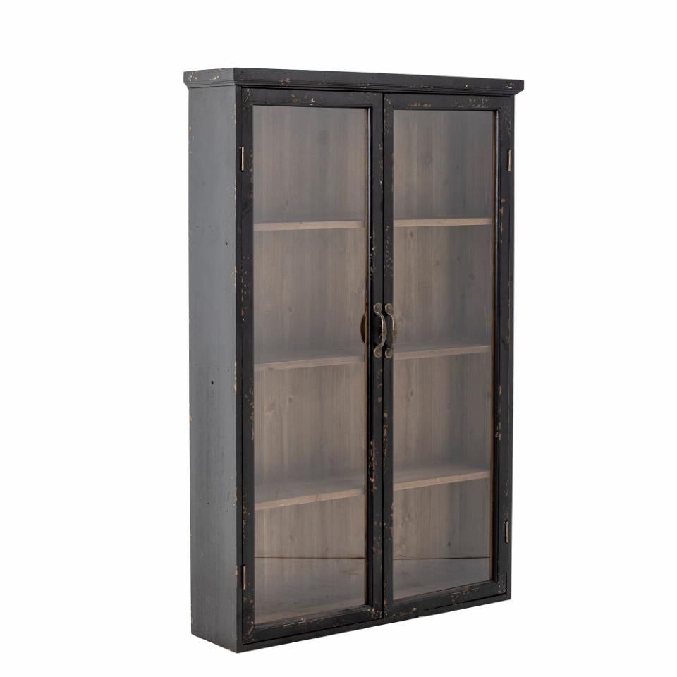 Wandvitrine schwarz 122cm - Shabby Chic Landhaus