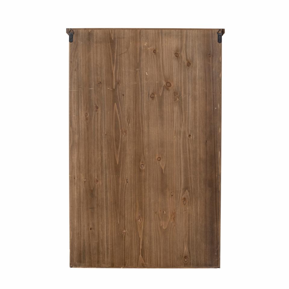 Wandvitrine schwarz 122cm - Shabby Chic Landhaus, Rückseite Naturholz