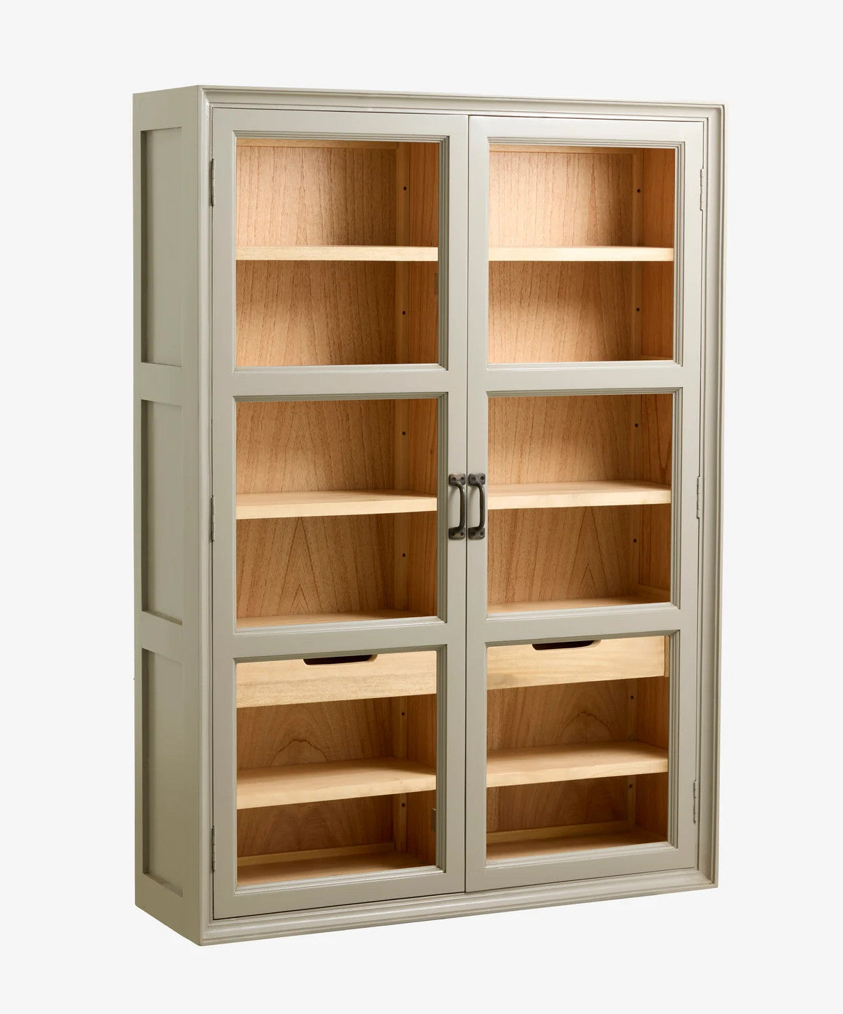 Wandvitrine MAJA Holz grau-natur Landhausstil