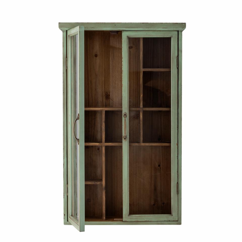 Landhaus Wandvitrine SAIKA vintage grün H 80 cm
