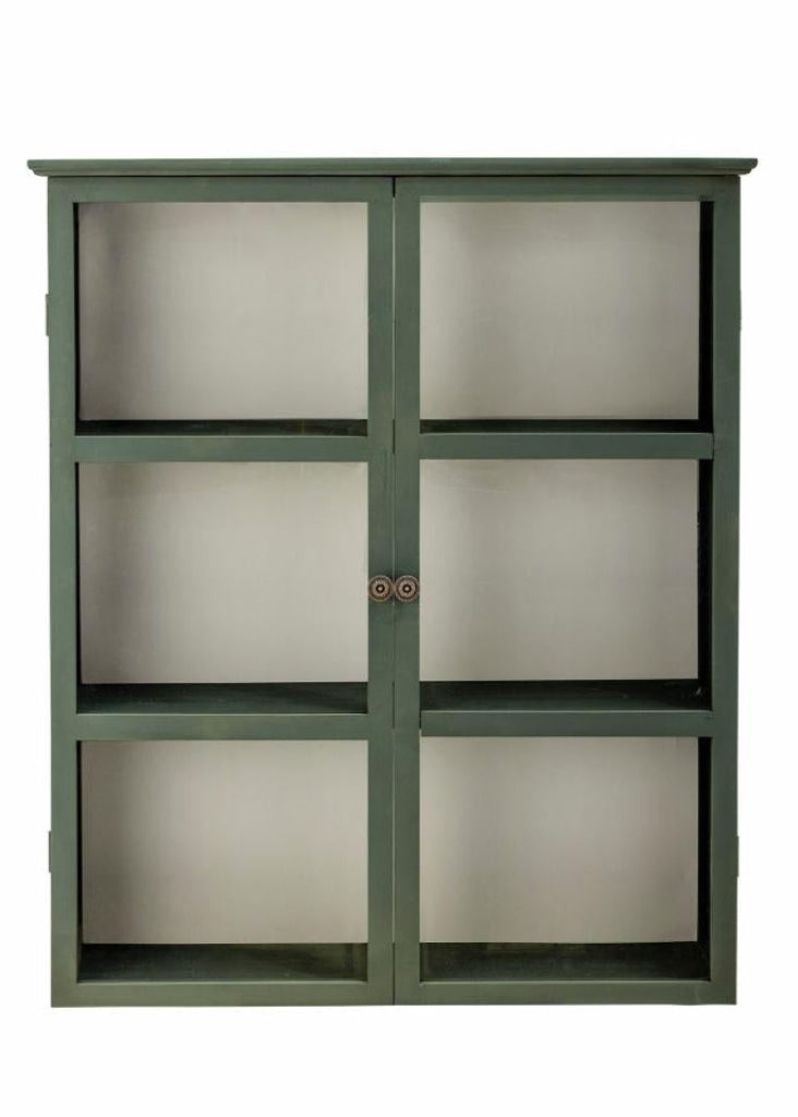 Wandvitrine grau antik