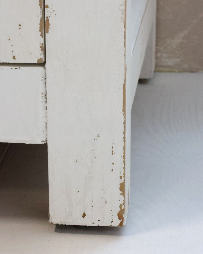 Antik weiße Vitrine, Landhaus Küchenschrank