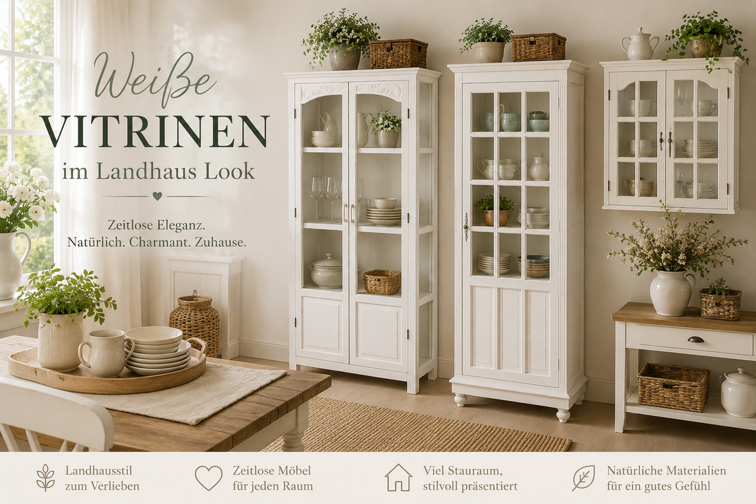Weiße Vitrinen im Landhausstil – Zeitlose Eleganz für ein gemütliches Zuhause