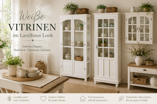 Weiße Vitrinen im Landhausstil – Zeitlose Eleganz für ein gemütliches Zuhause