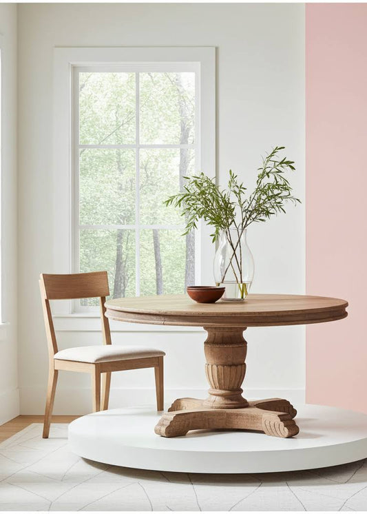 Altholz Esstisch ARI rund 160 cm Landhaus Säulentisch